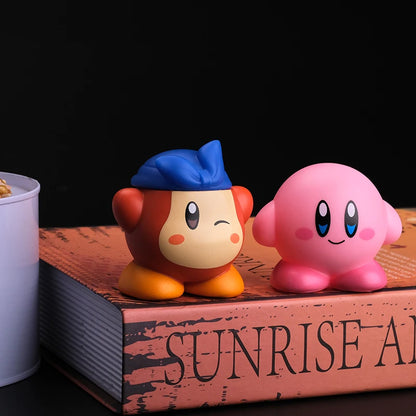 8Pcs/Set Games Star Kirby Anime Figure  Cute Cartoon Pink Kirby Mini Figure Decorative Collection Toy For Children's Gifts