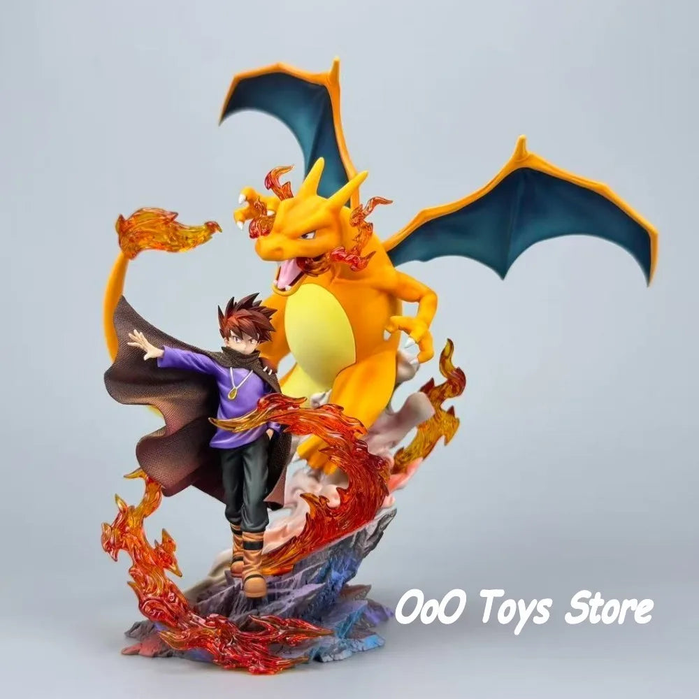 Anime Pokemen Figure Charizard Gary Oak Action Figures Pvc Statue Desktop Ornamen Collection Model Toys Gifts 17cm