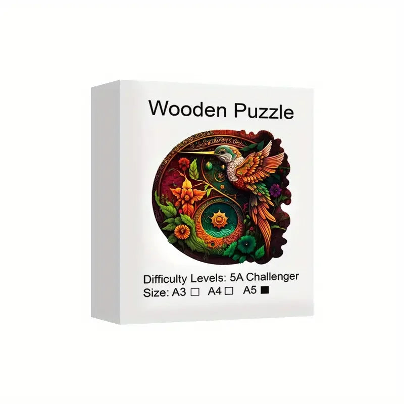 Bird Wooden Puzzle for Adults, Uniquely Irregular Animal Shaped Wooden Jigsaw Puzzles Stress Relief Toys, Best Christmas Gift