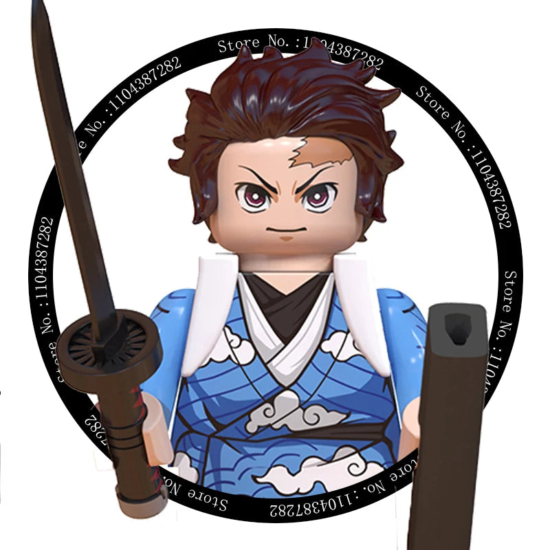 Demon Slayer Miniatures, Tan Errou, NeiZuko, Guiyou, Shinobu, collectible action figures, children's assembled toys, gifts.