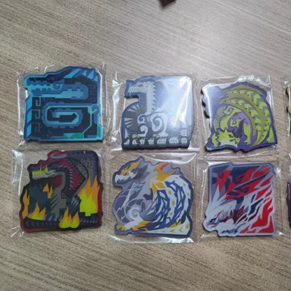 In Stock New Monster Hunter Refrigerator Magnet Fridge Decoration Collectible Creative Model Toys Anime Periphery Friend Gift