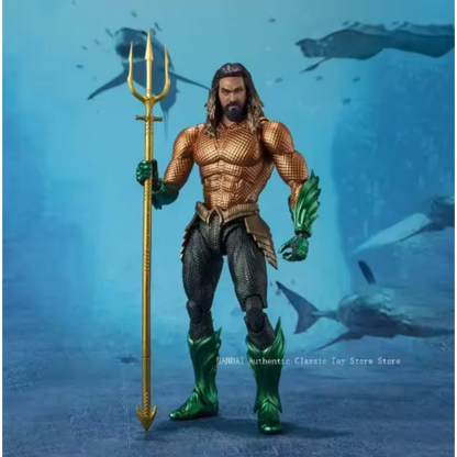 In Stock Bandai Aquaman and The Lost Kingdom Anime Figure SHF Aquaman Action Figure Collectibles Model High Poseability Toys