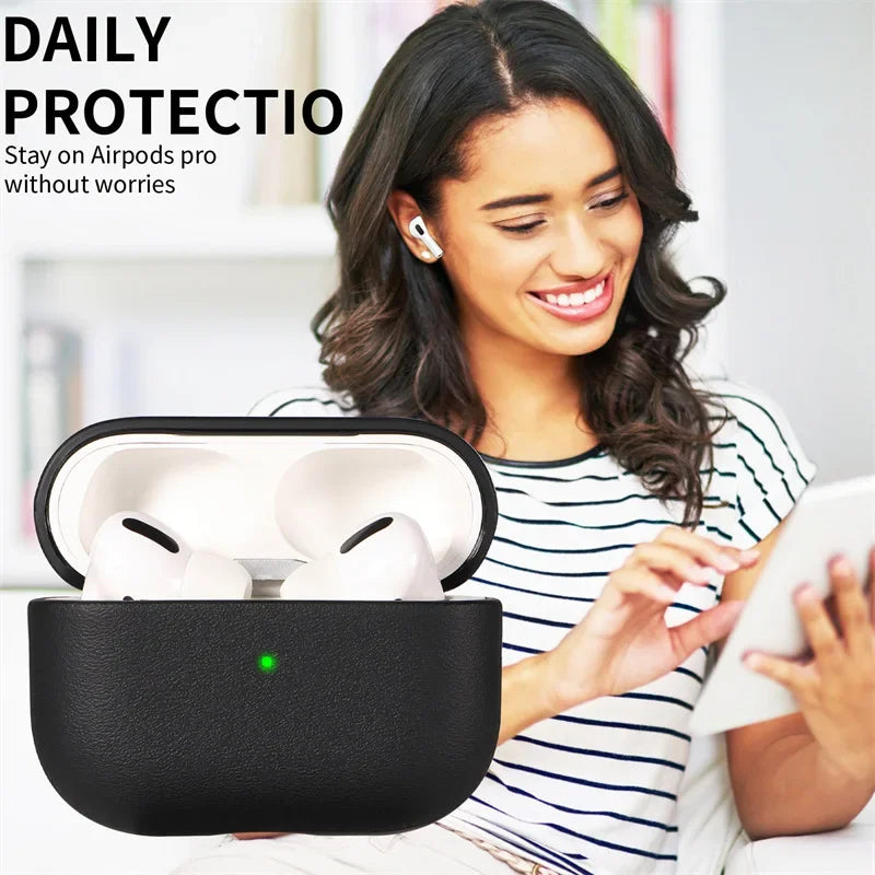 Leather Grain Case For Airpods Pro 2 For Airpods Pro 3 Case Airpods 5 4 3 Apple Bluetooth Earphone Accessories Protect Machine