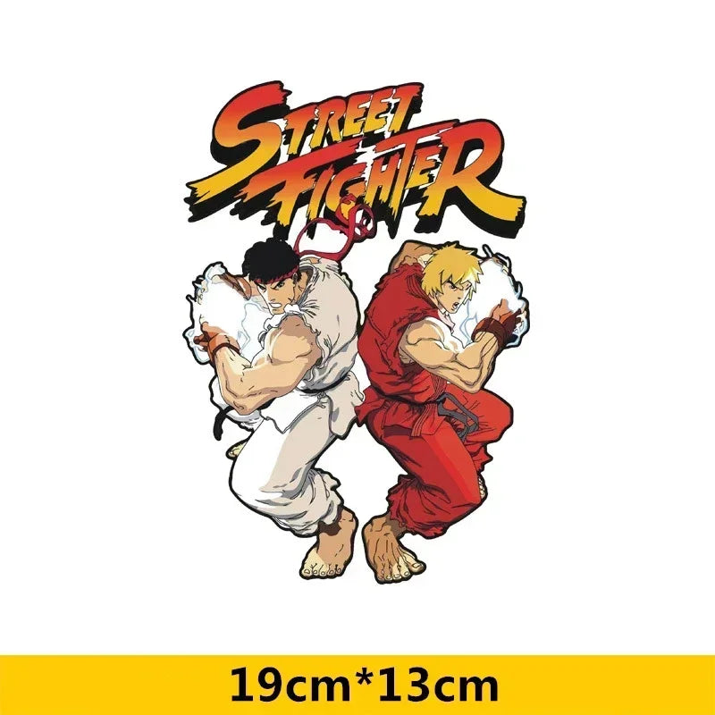 19cmx17cm Car Stickers - Arcade Game Ryu Ken Masters Funny Creative Decals Auto Scratch Cover Tuning Styling Street Art Car Deca