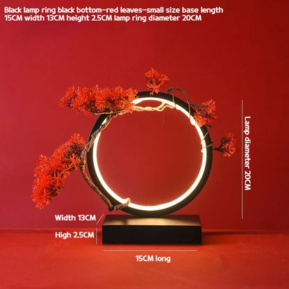 LED Light Ring Ornament Chinese-style Photography-specific Ambient Light Display Stand Creative Desktop Home Decoration Ornament