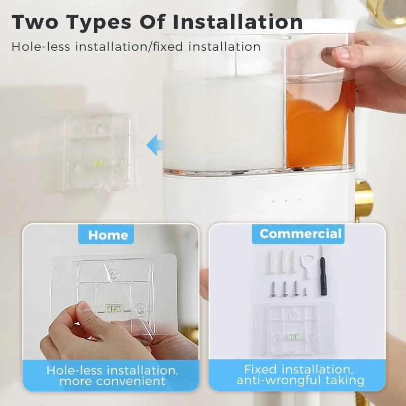 Automatic Soap Dispenser 1000ml Double-Head Touchless Rechargeable Foam Hand Sanitizer Dispenser with 3 Adjustable Levels
