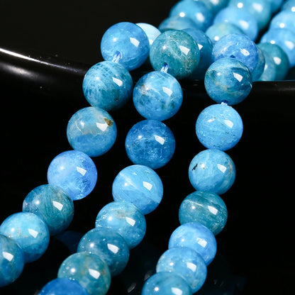 Natural Apatite Stone Bead Round Loose Spacer Blue Gems Bead for Jewelry Making DIY Bracelet Necklace Accessroies 4 6 8 10mm
