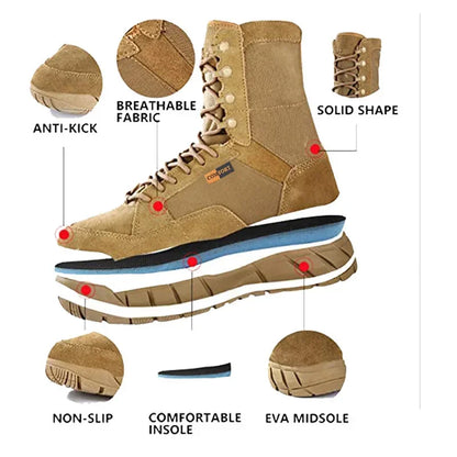 Lightweight Men Tactical Shoes Combat Boots Training Lace Up Waterproof Outdoor Botas Hiking Breathable Shoe