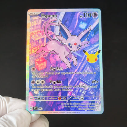 PKM 30th Anniversary Cards Eevee Series Sylveon Glaceon Umbreon Espeon Flareon Colorful Holo Foil Card DIY TCG Advanced Card