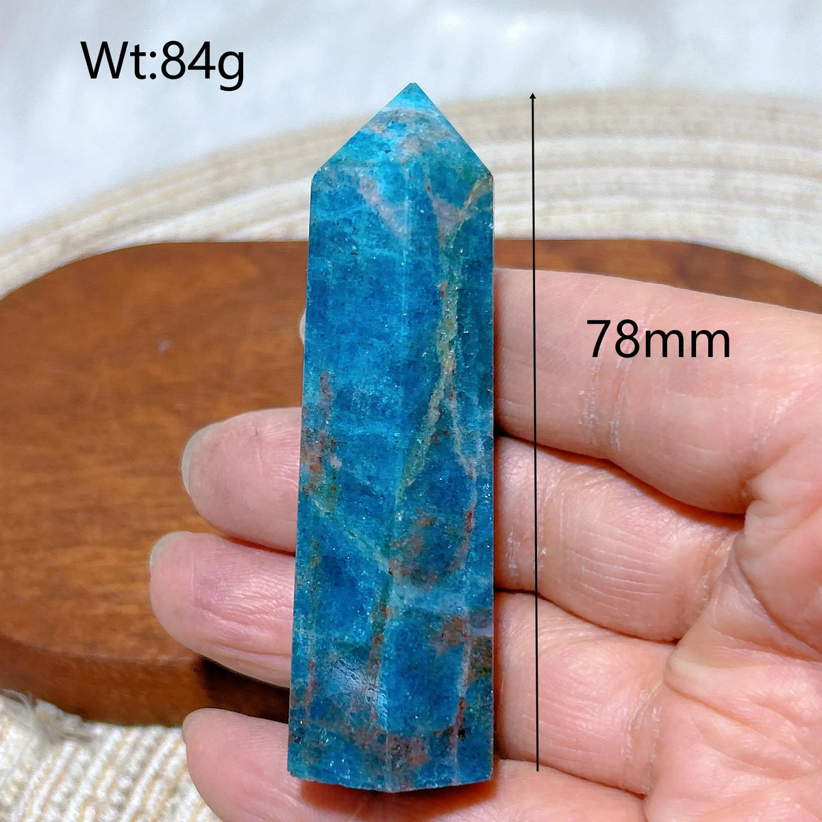 Natural Crystal Blue Flashy Apatite Tower Healing Gemstones High Quality Mineral Reiki Ornament Home Decorations Gift