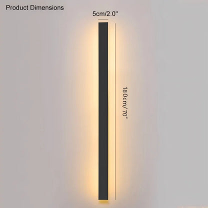 IP65 Waterproof Wall Lamp Minimalist LED Outdoor Wall Lamp Black Balcony Terrace Outdoor Wall Villa Garden Wall Washer Lamp