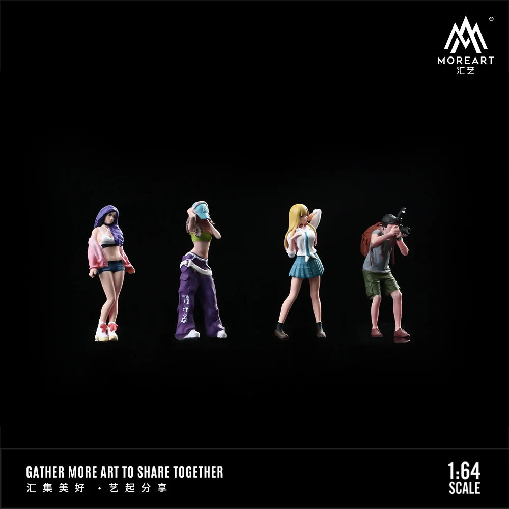 More Art 1:64 Action Figure Set,Street Shot Beauty Doll Set Decoration Figure Model For Display & Collection & Gift