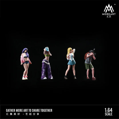 More Art 1:64 Action Figure Set,Street Shot Beauty Doll Set Decoration Figure Model For Display & Collection & Gift
