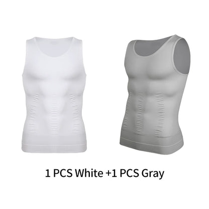 Mens Slimming Body Shaper Vest Shirt Abs Abdomen Slim Gym Workout Tummy Control Compression Tank Top Sleeveless Shapewear