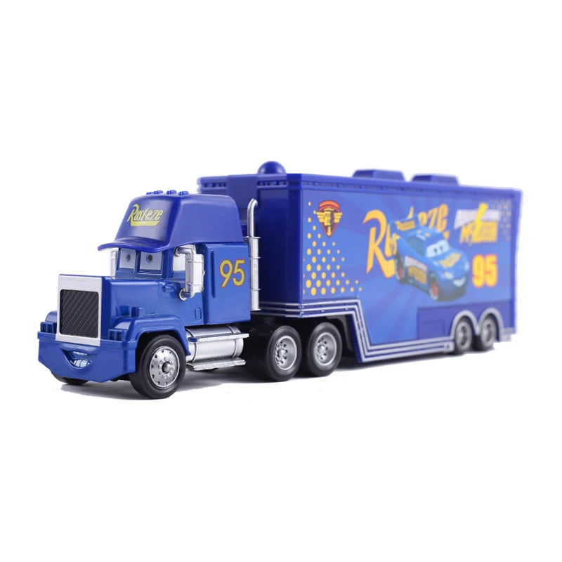 Pixar Car 2 Car 3 Storm Jackson Truck Lightning McQueen No：4 28 33 63 Container Truck Die Casting Mack Model Child Birthday Gift