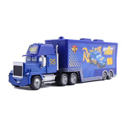 Pixar Car 2 Car 3 Storm Jackson Truck Lightning McQueen No：4 28 33 63 Container Truck Die Casting Mack Model Child Birthday Gift