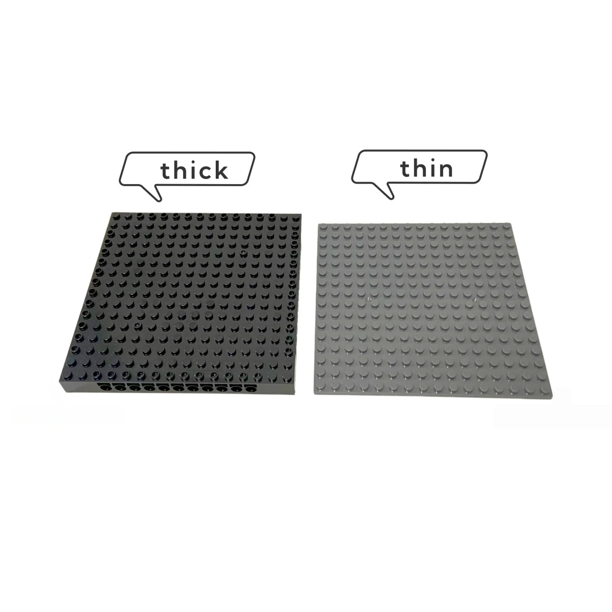 IDEAMOC 3pcs Baseboards and 8pcs Black Pillars Building Blocks DIY Toys 12.6*12.6cm Baseplate Black Pillars Asst