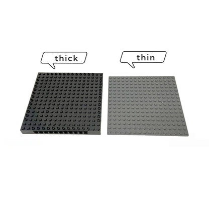 IDEAMOC 3pcs Baseboards and 8pcs Black Pillars Building Blocks DIY Toys 12.6*12.6cm Baseplate Black Pillars Asst
