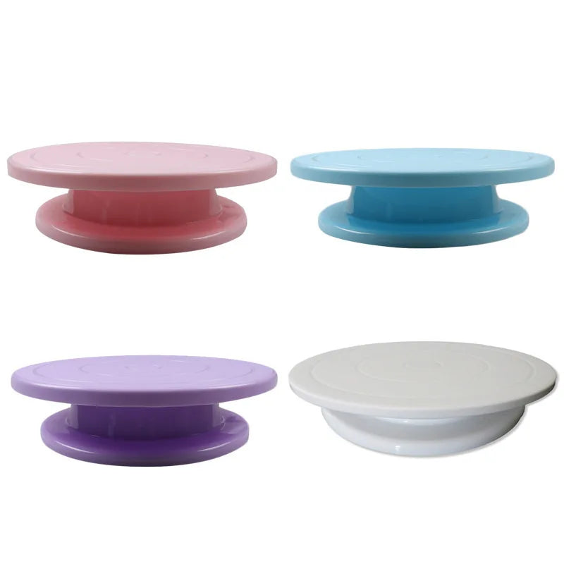 Plastic Cake Plate Turntable Rotating Anti-skid Round Cake Stand Cake Decorating Rotary Table Kitchen DIY Pan Baking Tool