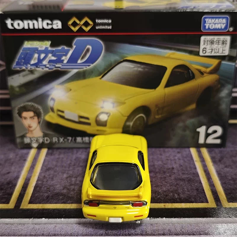 Tomica No.12 Premium Unlimited Initial D RX-7 Keisuke Takahashi Takara Tomy Alloy Diecast Vehicle Toy Boys Collectible Gift