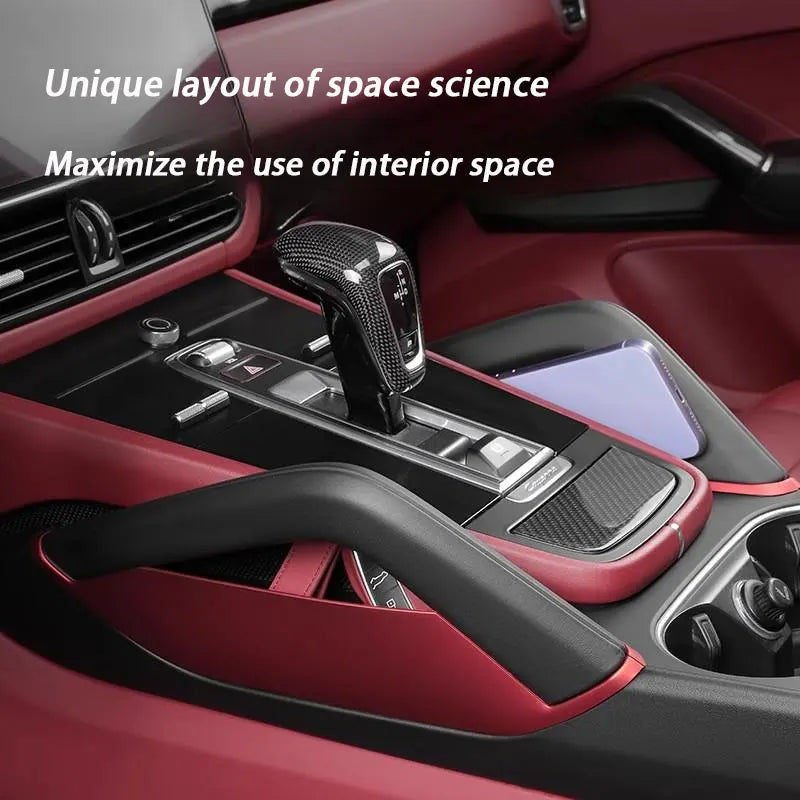 For Porsche Cayenne 2018 2019 2020 2021 2022 2023 2024 Car Center Console Gap Storage Box Phone Key Auto Armrest Organizer