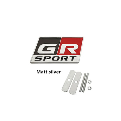 Metal GR SPORT GR MN Racing Car Badge Emblem Decoration Sticker For Toyota Vitz Prius PHV HARRIER MARK X Voxy Noah