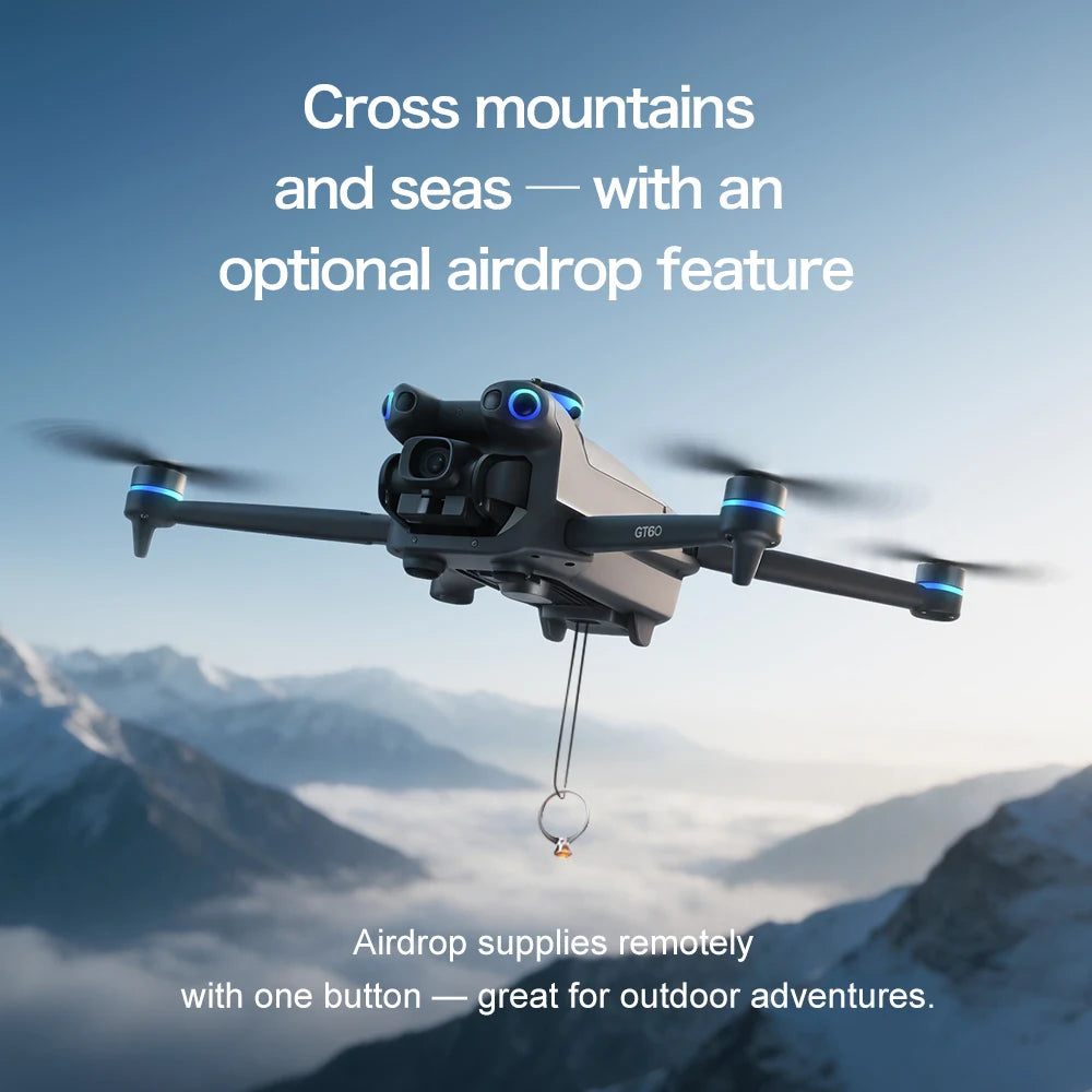 New 2026 GT60 Airdrop Drone GPS Return 5G 6K HD Camera Screen Remote Omnidirectional Obstacle Avoidance Dron RC Toy Best Gift