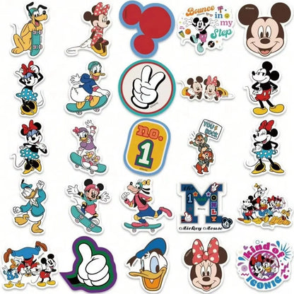 50PCS Disney Mickey Mouse Officially Licensed Vinyl Stickers Friends Waterproof Cartoon Gifts for Water Bottles Laptop Bumper