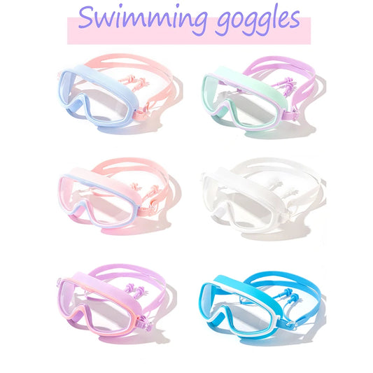 Children's swimming goggles  Anti-fog and Anti-ultraviolet wide-angle swimming goggles; waterproof children's pool glasses