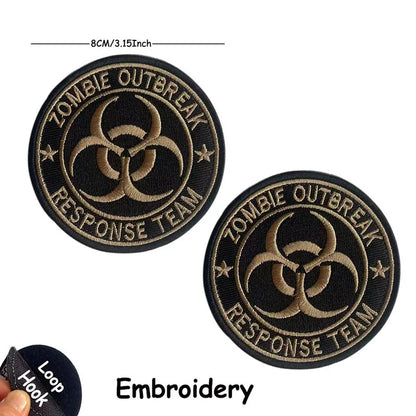 1PC,2PCS/ Umbrella Corporation PVC Rubber Morale Emblem,Biohazard Insignia Applique Embroidered patches,Tactical Backpack Badges