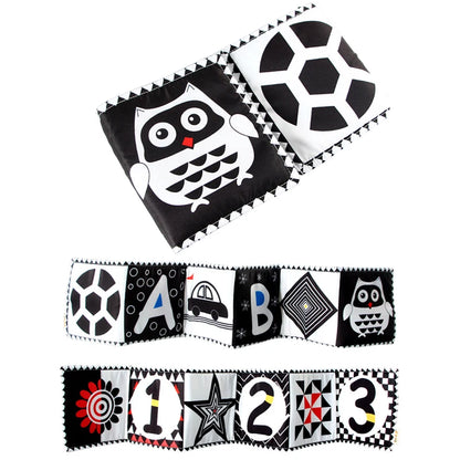 Soft Baby Books 3D Touch Feel High Contrast Cloth Book Sensory Early Learning Stroller Toys for Infant Toddler Gifts 0-12 Months