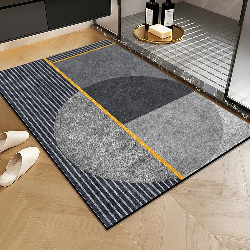 1 Elegant Style Diatomaceous Earth Material Machine Washable Rectangular Bathroom Mat, Absorbent Pad, and Entrance Door Mat