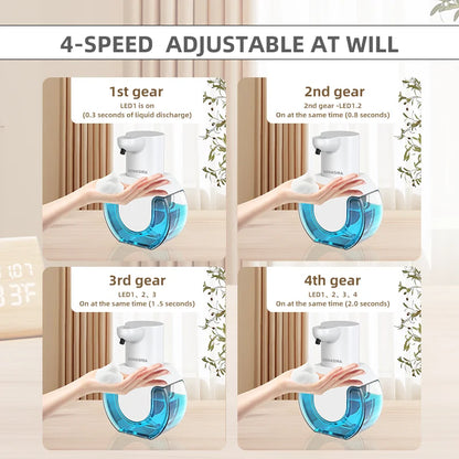 420ML P10 Large Capacity Light Display Desktop Or Wall-Mounted Waterproof USB Rechargeable Automatic Smart Sensor Soap Dispenser
