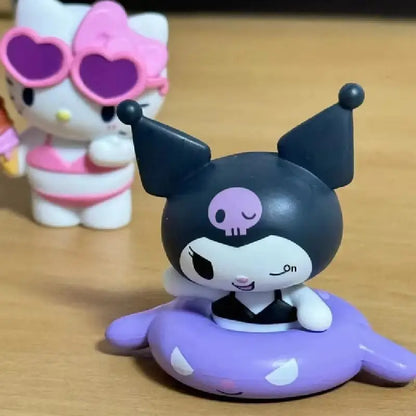 Action Figures Model Summer Swimsuit Blind Box Collection Kt Cat White Kuromi Cinnamon Gashapon Official Genuine Collectiblegift