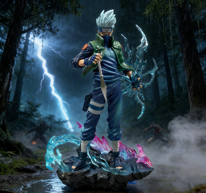 24cm 9.4 inch Naruto Anime Hatake Kakashi Action Figures Statue Desktop Ornamen Collection Statue Model Decoration Room Desk Toys