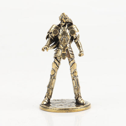 Gold Saint brass Mini Figures twelve zodiac Saint Seiya ornament cartoon model desktop decoration copper gift