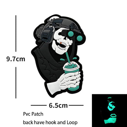 New Design High-Quality PVC Three-Dimensional BABAYAGA Pencil Grocope Soft Rubber Morale Armband Backpack With Hook Loop Patch