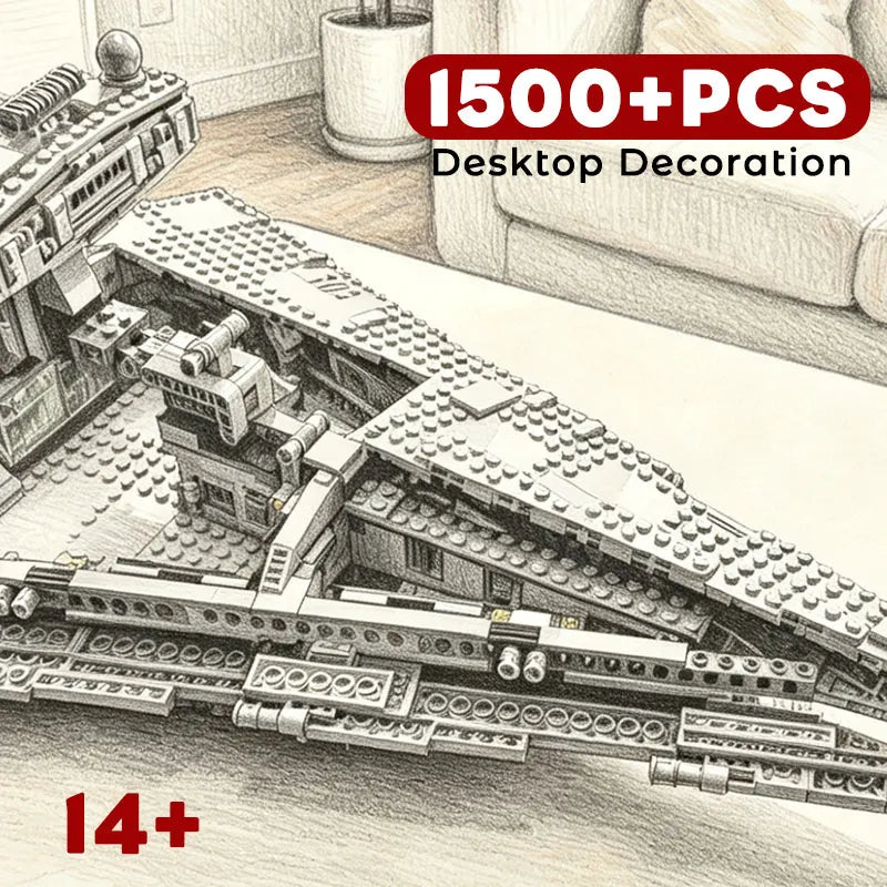 1500+PCS Building Blocks DIY Model Kit Premium Collectible Display Set Christmas Gifts for Adults Decor for Home Office Tabletop