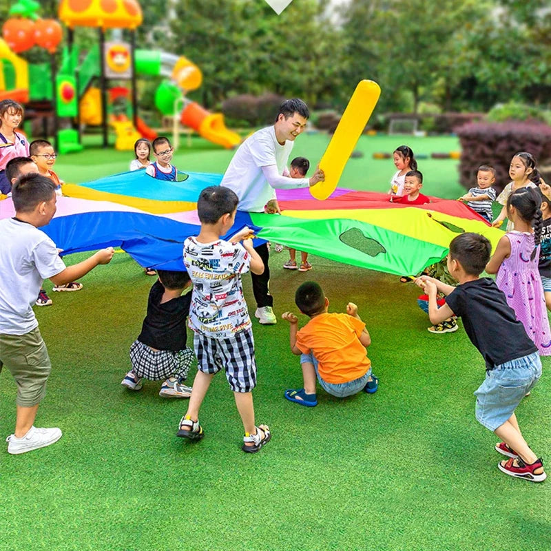 Rainbow Parachute Knock Gopher Multiplayer Interactive Hide Seek Outdoor Children Group Game Leisure Party Toy Gift Adults kids