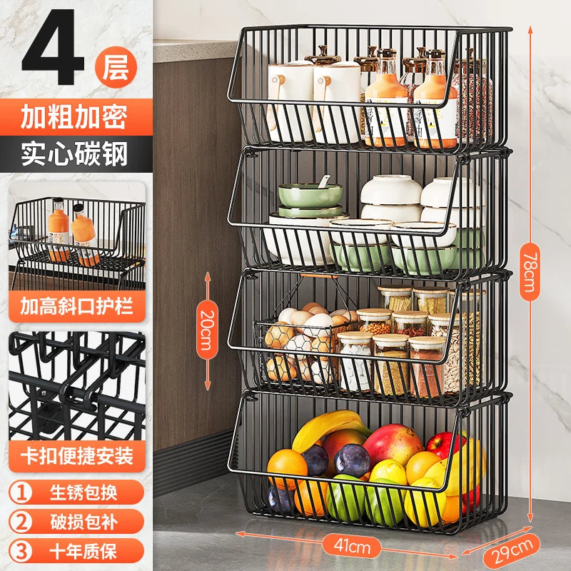 주방수납 Rolling Storage Cart Multipurpose Rustproof Modern Storage Cart Kitchen Multi-layer Trolley with Wheel Kitchen Furniture