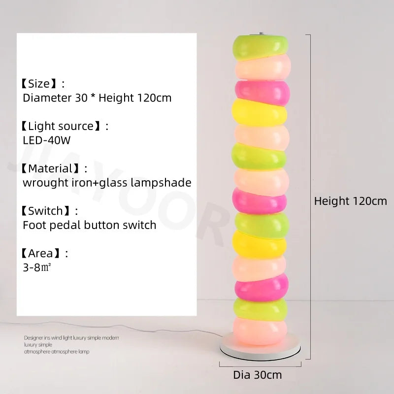 Rainbow Floor Lamp Living Room Sofa Side Standing Lamp Bedroom Lamp Candy Children's Room Atmosphere Lamp Decorative Light LED
