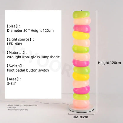 Rainbow Floor Lamp Living Room Sofa Side Standing Lamp Bedroom Lamp Candy Children's Room Atmosphere Lamp Decorative Light LED