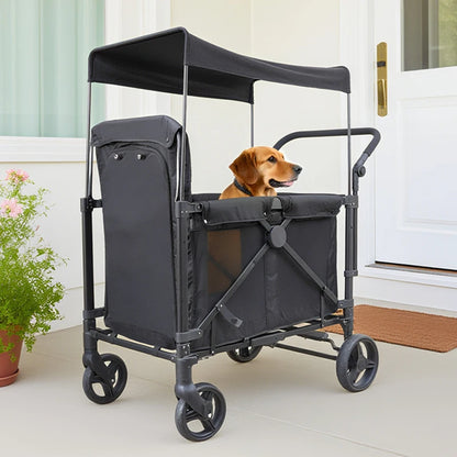 STLFMultifunctional with Detachable Canopy 4 Wheeled Dog and Cat Large Pet Stroller