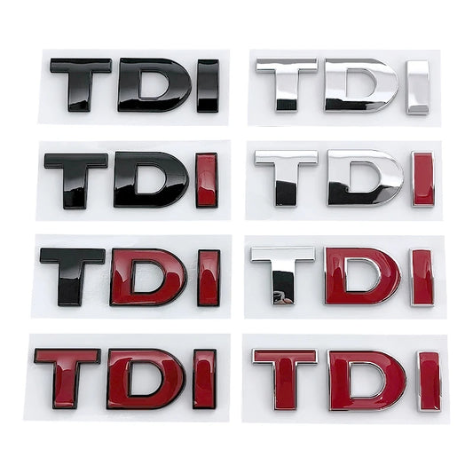 3D ABS Black Red Logo TDI Emblem Letters Decal Car Rear Trunk Badge TDI Sticker for VW Accessories