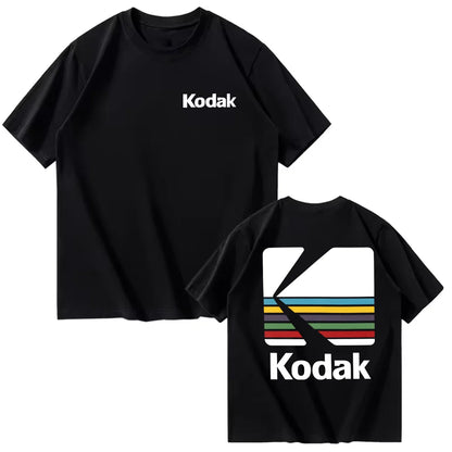 Kodak Summer Brand Men T-shirt Cotton Solid Color Daily Graphic Print Casual Breathable Short Sleeve Top Tees Women Clothing