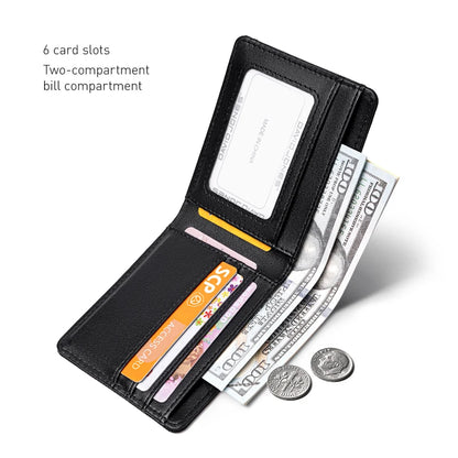 MARK RYDEN "Understated Chic" Bifold Wallet Oxford Fabric 6 Card Slots Mens Minimalist Business Purse
