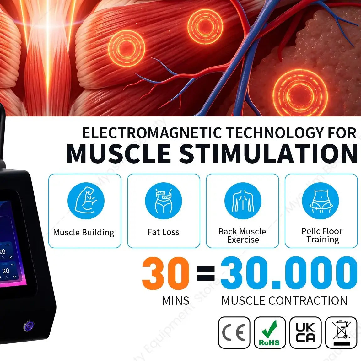 HI‑EMT Electromagnetic Muscle Stimulator MYOslim Machine Body Sculpt Butt Lifting Skin Tightening Beauty Device