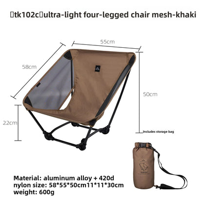 TILLAK 650g Ultralight Ground Chair 7075 Aluminum Alloy 1000D Cordura Fabric Foldable Camping Chair for Outdoor Hiking Fishing