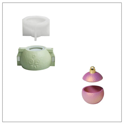 Christmas Twinkle Bauble Candle Jar Silicone Molds for Concrete Jesmonite Cement Reusable Candle Refill Mould DIY Xmas Gifts
