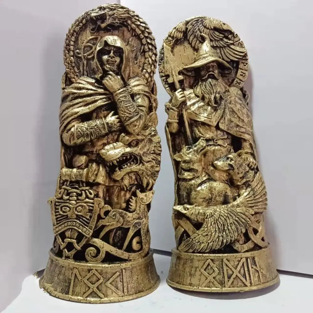 Retro Nordic Gods Sculpture Resin Crafts Mythical Freya Statue Collectible Carving Hero Art Figurine Gift for Mythology Lovers
